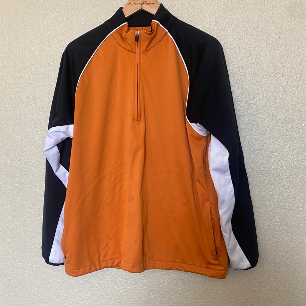 Bolle Golf Storm Men's quarter zip pull over medium orange‎ black midweight